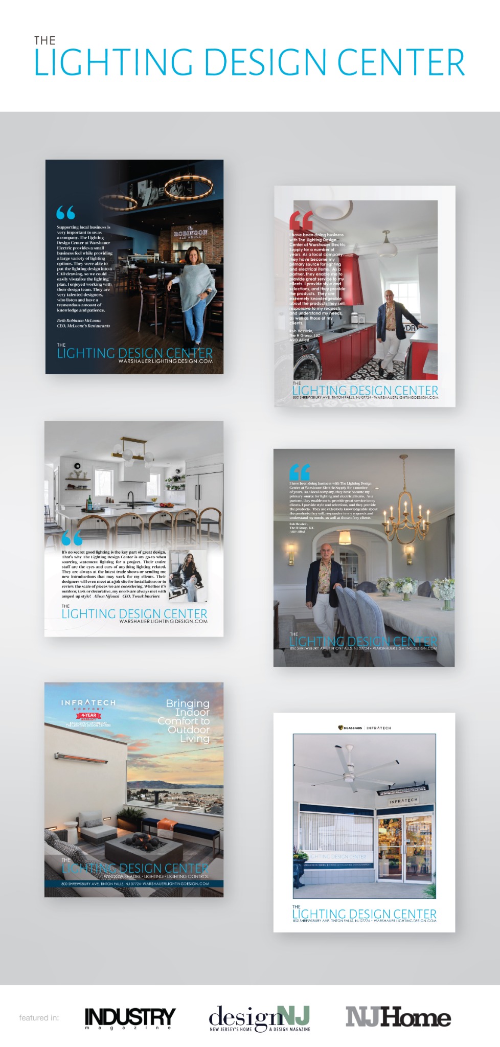 The Lighting Design Center print advertising portfolio